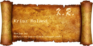 Krisz Roland névjegykártya