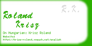 roland krisz business card